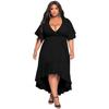 Vestido elegante con volantes y tirantes de color liso sexy para mujer europea y americana, disponible en Amazon y AliExpress, disponible transfronterizamente en 2022.