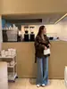 Gabardina Corta Color Café Moca para Mujer 2026 Primavera y Otoño Nueva Chaqueta de Traje Ajustada de Doble Botonadura para Mujeres Petites Gabardina Casual