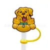 Nuevo protector de pajita de cachorro de dibujos animados tapa de pajita de 10 MM tapón de polvo de silicona decoración de pajita de fiesta de dibujos animados linda cruz