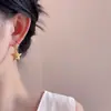 Aretes de Corazón Chapados en Oro Real de 18K con Circonitas Micro-Pavimentadas para Mujer, Joyería de Oreja Versátil y Exquisita de Estrella de Moda y Gama Alta