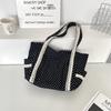 59101 Bolso de Lona con Lunares Coreanos para Mujer Bolso de Hombro de Encaje Dulce de Nicho Bolso Tote de Gran Capacidad para Ropa de Trabajo