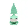 Filtro de té de acero inoxidable y silicona con forma de árbol de Navidad Herramienta separadora de té para el hogar y la oficina