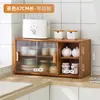 Estante de especias para cocina, almacenamiento multifuncional para aceite, sal, salsa y vinagre, gabinete de almacenamiento de vidrio para encimera