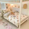 Viento INS juego de cuatro piezas de algodón para primavera y verano juego de tres piezas de algodón estilo fresco para dormitorio de estudiante sábana funda de edredón gorro de cama