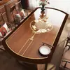 Nuevo Mantel Ovalado Estilo Chino, Lavable, Resistente al Aceite, Impermeable, Resistente al Calor, Mantel Suave de PVC Tipo Vidrio, Mantel Redondo Plegable