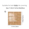 Azulejos de papel tapiz autoadhesivos 2D planos con imitación de veta de madera y patrón de piedra, pegatinas de pared tipo ladrillo a prueba de aceite para cocina y a prueba de agua para baño