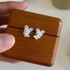 Brincos de Prata de Lei S925 Vazados Filigrana Borboleta para Mulheres Primavera e Verão Ins Estilo Fada Gentil Elegante Simples Doce