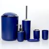 Set de Seis Piezas de Suministros de Baño de Plástico de Color Sólido Portacepillos Jabonera Cepillo de Inodoro Almacenamiento para Baño Set de Artículos de Aseo para Baño