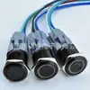 Interruptor de Botón Metálico Negro Oxidado de 16 mm de Cabeza Alta con Autoreinicio con Luz de Anillo 5 Pines Botón de Inicio