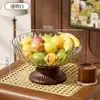 Nova Fruteira de Madeira com Textura para Casa, Sala de Estar, Simples e Estilosa, Luxo Leve, Alto Valor Estético, Prato para Sobremesas, Lanches, Doces, Caixa de Frutas Secas
