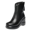 Botines de Cuña al por Mayor Transfronterizo para Mujer Botas de Otoño para Mujer 2024 Invierno Terciopelo Cremallera Trasera Tacón Alto Suela Gruesa Zapatos de Algodón