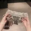 Calcinhas de renda para mulheres, estampa de leopardo sexy, estilo doce e picante de puro desejo, malha fina, respirável, calcinhas de cintura baixa, atacado para meninas