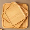 Bandeja de Bambú Completa Rectangular para Hogar Bandeja para Tazas de Té Plato de Madera para Barbacoa Plato para Frutas Plato de Madera Sólida Plato para Pan Estilo Japonés