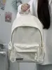 Mochila Ins de Color Sólido con Diseño de Letras, Simple, Versátil, Estilo Japonés, para Mujeres, Adecuada para Estudiantes de Secundaria, Preparatoria y Universidad