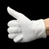 Guantes de trabajo ceremoniales blancos gruesos personalizados, guantes protectores de tela de algodón, guantes de algodón sin polvo inspeccionados de calidad