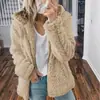 Chaqueta con capucha de felpa de lana de cordero europea y americana transfronteriza, color liso, cálida, con cremallera, para Otoño/Invierno, en stock