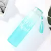 Taza de Agua de Vidrio Colorida con Degradado al por Mayor Personalizada Color Macarrón 480ml Taza Portátil Taza de Agua Deportiva