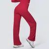 Pantalones de Yoga de Nuevo Estilo con Sensación de Segunda Piel de Secado Rápido de Cintura Alta Levanta Glúteos para Correr al Aire Libre Deportes Pantalones de Pierna Ancha Caídos de Pierna Recta Pantalones de Fitness