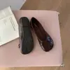 Bailarinas de lazo suave para mujer, nuevo estilo 2026, zapatos Mary Jane de piel de cerdo sin cordones