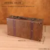 Maleta vintage de couro PU com estrutura de madeira, um conjunto de caixas de armazenamento, usada para vitrines de lojas, adereços de fotografia e fins decorativos