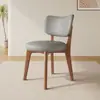 Cadeira de Jantar em Madeira Maciça para Uso Doméstico, Cadeira Moderna Estilo Creme com Almofada Macia, Banqueta de Jantar, Cadeira para Reunião de Hotel, Cadeira de Jantar de Luxo Leve com Encosto, Outros