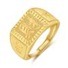 Anel masculino agressivo areia Ouro abertura anel masculino anel palavra fortuna banhado a ouro 18K fabricantes de joias atacado