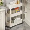 Estante de almacenamiento para baño, móvil con ruedas, carrito multifuncional para baño y inodoro, organizador de almacenamiento en capas para detergente de lavandería