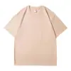 K2301 Camiseta de Manga Curta para Funcionários de Biblioteca 210g Algodão Solta Justa Siro Spun Algodão Penteado Placa Leve Algodão Liso T