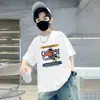Camiseta Estilosa e Moderna para Crianças Maiores, Top de Verão 100% Algodão para Meninos, Camiseta de Manga Curta Nova de Verão para Meninos 2026