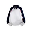 Cárdigan estilo americano con cremallera, bloques de color, corte holgado, casual, cuello alto, sudadera patchwork, chaqueta retro moderna para hombre, manga larga