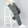 Pantalones largos de algodón puro para hombre, nuevo estilo primavera y otoño, pantalones cargo holgados multibolsillos para hombres jóvenes y de mediana edad, pantalones casuales de talla grande