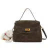 Maletín Retro Color Maillard para Viajes Diarios Bolso Cruzado de Hombro de Gran Capacidad para Mujer Nuevo 2025 Bolso de Mano de Gama Alta