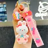 Dz Llavero Colgante de Dibujos Animados de Conejito Lindo Personalizado Regalo Pequeño Delicioso Conejo Blanco Colgante para Llave de Coche Cara Bolsa