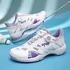 Novos Sapatos de Badminton com Fivela Rotativa Masculino Feminino Antiderrapantes Resistentes ao Desgaste Respiráveis Leves Sapatos de Treinamento Sapatos Esportivos Profissionais para Competição