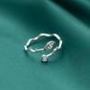 Anillo de plata Nalan S925, elegante y fresco, con un solo diamante, hojas huecas, pulsera sencilla y dulce J8723