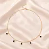 Collar con colgante de diamantes de colores, estilo sencillo, de estilo transfronterizo europeo y americano, con cadena de aleación informal y diamantes de imitación para mujer