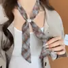 Lenço de Pescoço Longo com Estampa de Flor de Caju Colar Design de Nicho Feminino Corrente Decorativa para Suéter Acessórios de Lenço