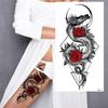 Pegatinas de tatuaje temporal de brazo de flor Simulación europea y americana Impermeable Medio brazo Fabricantes Venta al por mayor Personalizado Halloween Pegatinas divertidas
