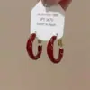 Pendientes Retro Franceses de Color Borgoña Contrastante, Diseño de Nicho, Pendientes Elegantes, Nuevo Estilo Otoño e Invierno, Pendientes de Lujo Ligero