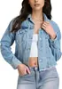 Xintang Jiajun Transfronterizo Guangzhou Chaqueta de Mezclilla para Mujer Color Sólido Desgastada Chaqueta de Béisbol [Personalización Ligera]