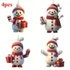 Colgante Decorativo Plano de Acrílico con Diseño de Muñeco de Nieve Navideño Nuevo Producto Creativo Transfronterizo Colgante Decorativo Navideño Joyería Regalo