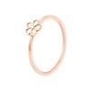Joyería de comercio exterior japonesa y coreana de lujo ligero elegante exquisita simple acero de titanio chapado en oro rosa anillo para mujer de flor de durazno pequeño en stock