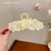 Pinza para el Cabello de Flor de Camelia Francesa Suave para Mujer Clip de Tiburón Grande de Verano Tocado Parte Trasera de la Cabeza Volumen del Cabello Pinza de Agarre para Atar