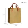 Bolsa de Mão de Couro de Vaca Lavável Papel Alemão Estilo Japonês Simples Estilo Ins Ecológico Reutilizável Retro Presente