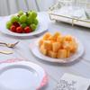 Pratos Descartáveis Personalizados, Pratos de Jantar de Plástico Rígido Espessado, Pratos Estilo Ocidental com Borda Dourada, Pratos de Plástico Espessado Personalizáveis com Logo