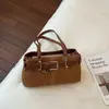 Bolsas de Comércio Exterior de Outono, Bolsa de Ombro Coreana de Nicho para Mulheres, Bolsa Baguete Vintage Fosca, Bolsa de Ombro de Mão Elegante de Luxo Leve