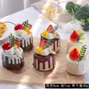 Modelo de Bolo Fruta Falsa Rolinho de Ovo Pão Mesa de Sobremesas Decoração de Vitrine Arranjo de Cena Adereços de Foto Brinquedos