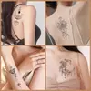 Nuevas y frescas pegatinas de tatuajes artificiales geométricos para hombres y mujeres, lindas pegatinas de tatuajes con letras en inglés.