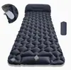 Colchoneta de camping inflable con bomba de pie, hecha de tela 40D Nylon TPU, impermeable y duradera. Tamaño individual/doble opcional, portátil para acampar al aire libre, senderismo y picnic.