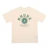 Camiseta de manga corta de alta calidad de marca de moda americana RHUDE YYZP con estampado, estilo suelto oversize para pareja, moda urbana